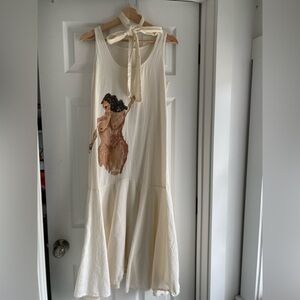 Hackwith Design House Dress with Hand Painted Figure Design